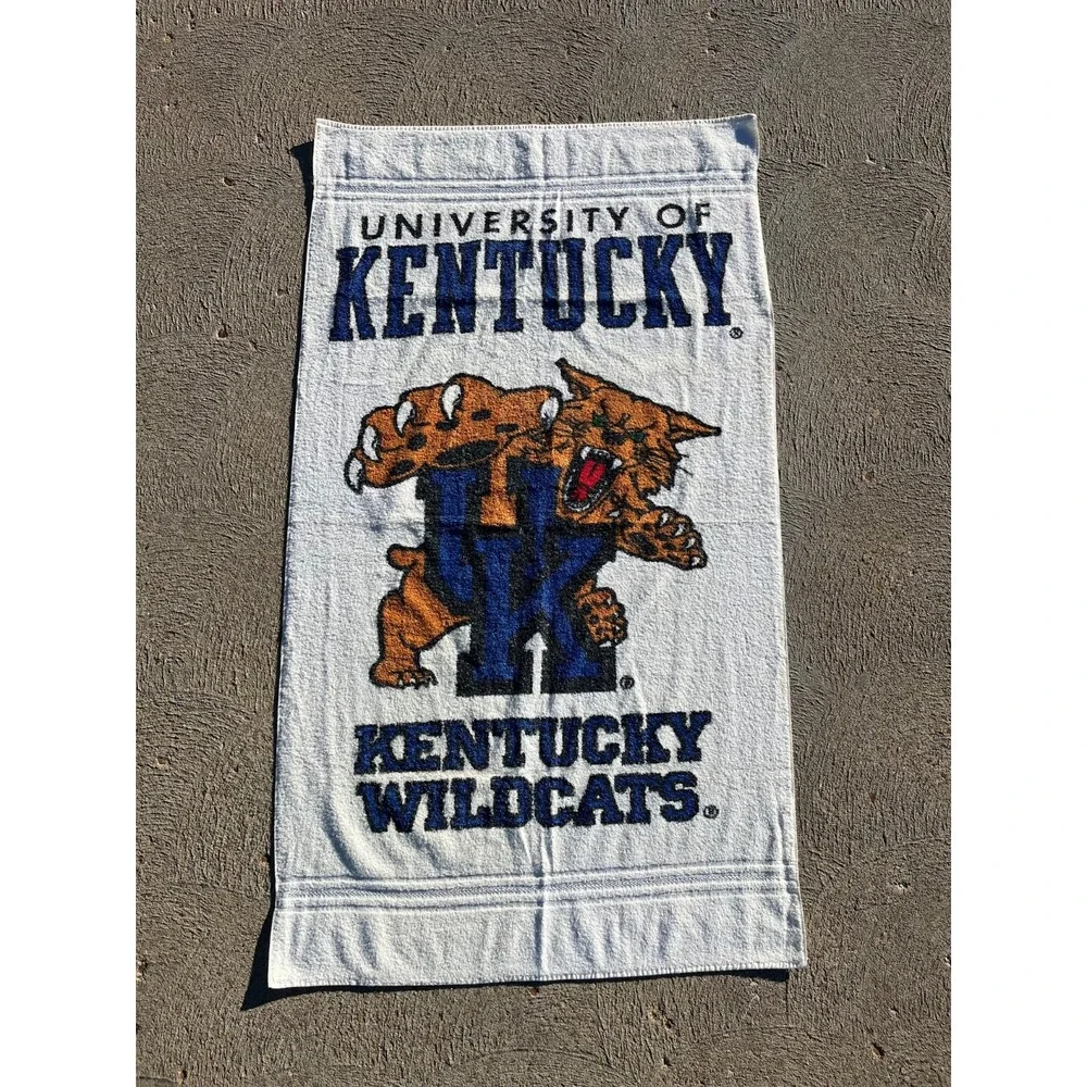 Vintage University Of Kentucky Wildcats Throw Blanket UK 90s Logo Tapestry